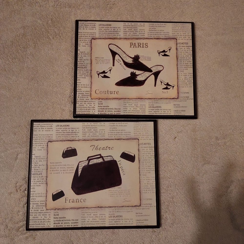 2pc Paris Wall Decor